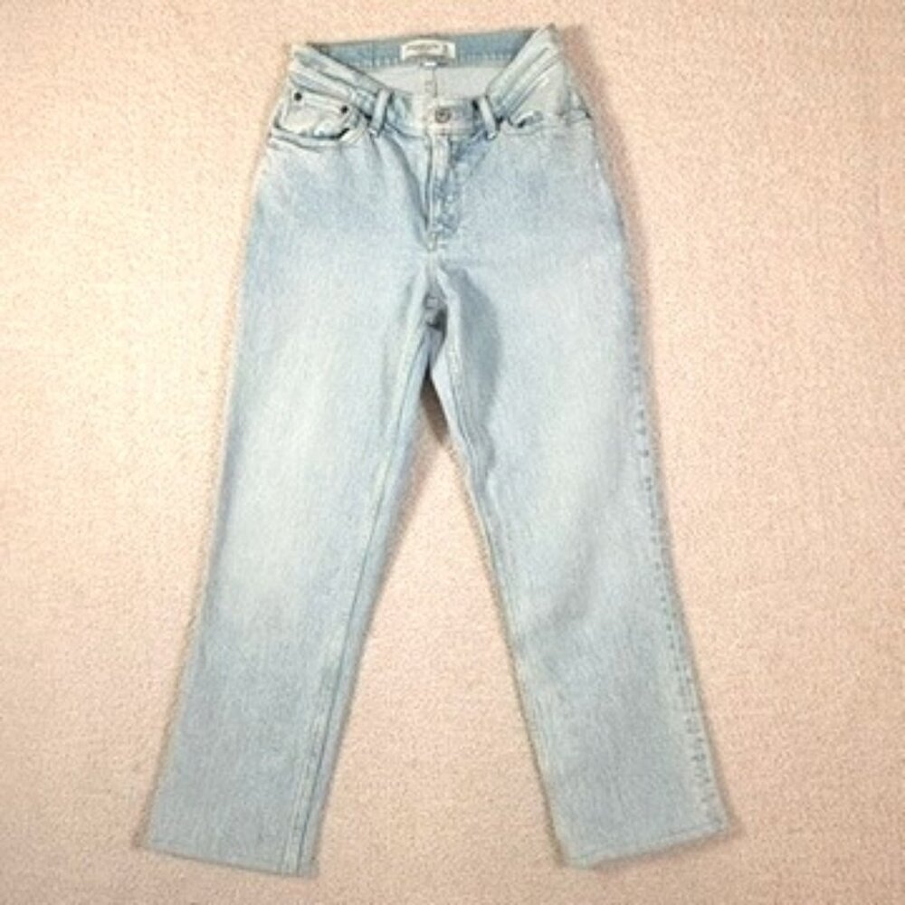 Abercrombie Fitch Womens 90s Straight Jeans Low Rise Light‎ Curve Love 25/0 NWT